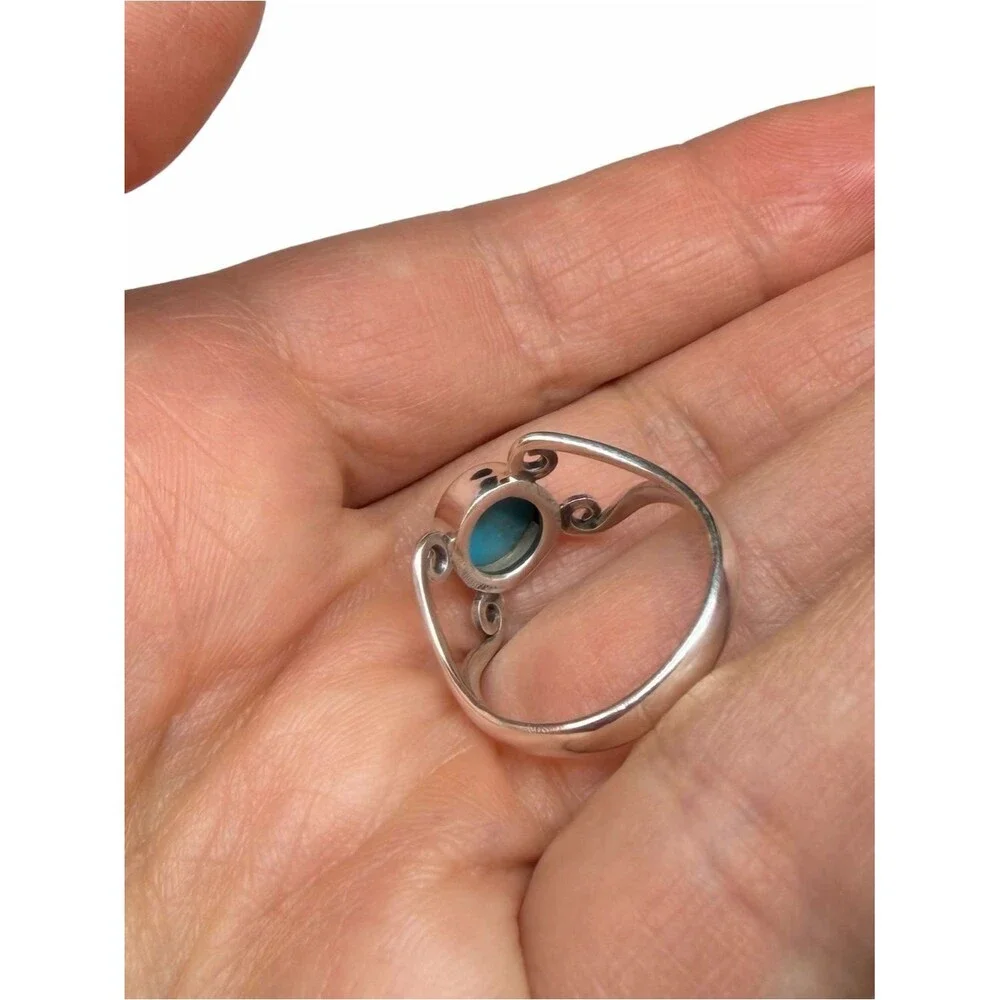 Sleeping Beauty Turquoise Ring Size 7.5 Solid 925 Sterling Silver